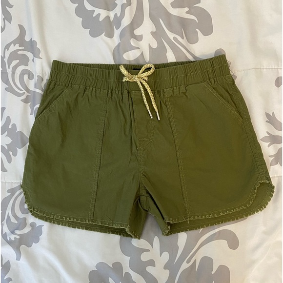 Hudson Kids Olive Green Pull On Cotton Chambray Shorts Girl’s XL - Picture 1 of 7